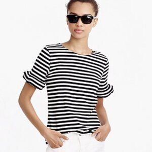 J. Crew Ruffle Stripe Tee